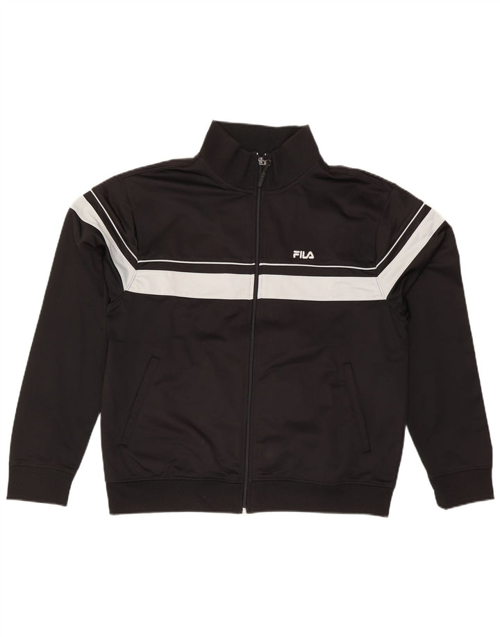 Jachetă de top pentru trening Fila pentru bărbați, mare, negru, poliester color bloc
