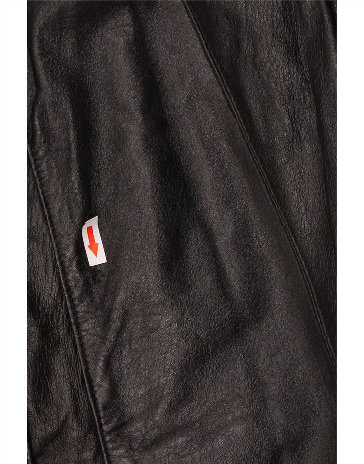 Palton din piele vintage pentru femei UK 14 mare negru