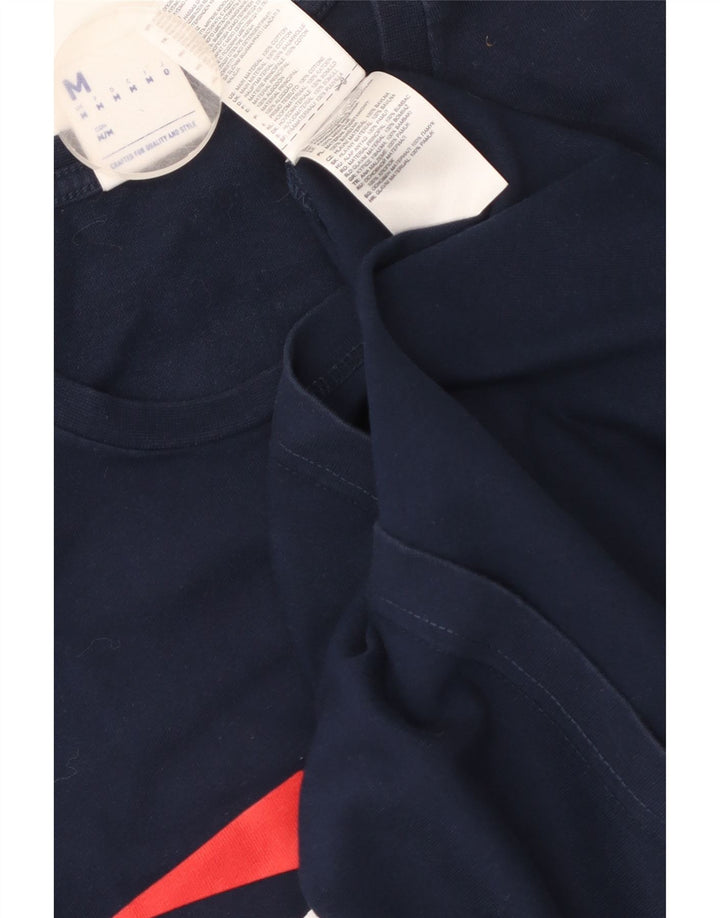 Tricou grafic Reebok pentru bărbați Top mediu din bumbac bleumarin