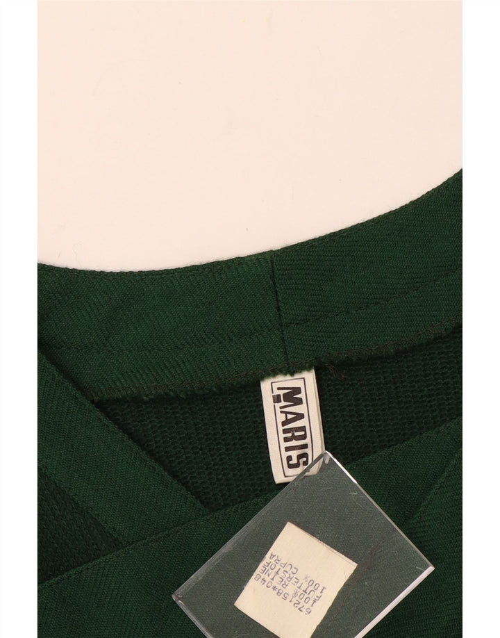 Pulover cardigan fără mâneci pentru femei VINTAGE EU 48 2XL Lână verde