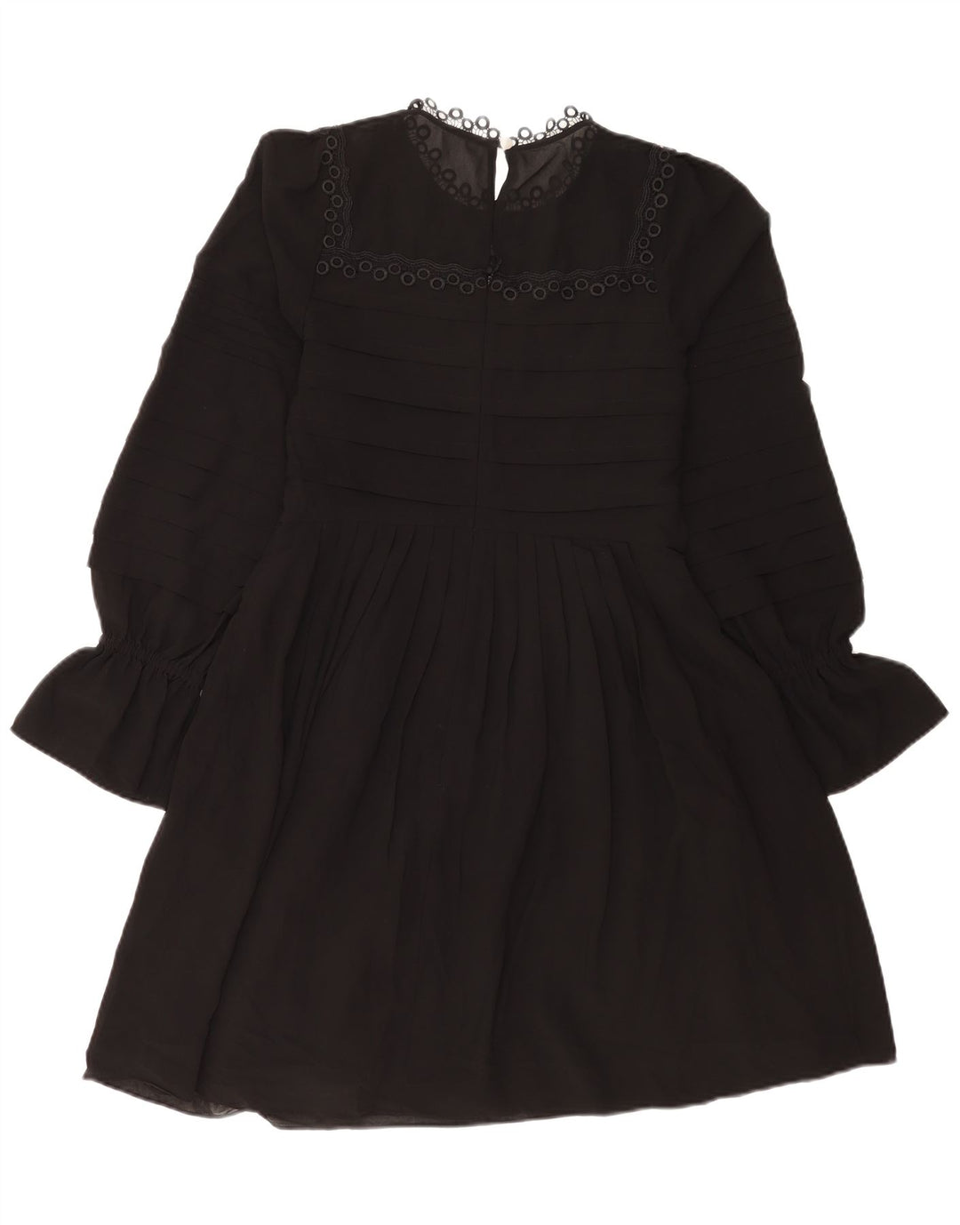 Rochie Ted Baker pentru femei, cu mâneci lungi, în formă de A, mărimea 2, poliester negru mic