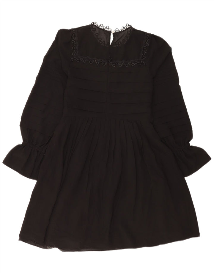 Rochie Ted Baker pentru femei, cu mâneci lungi, în formă de A, mărimea 2, poliester negru mic
