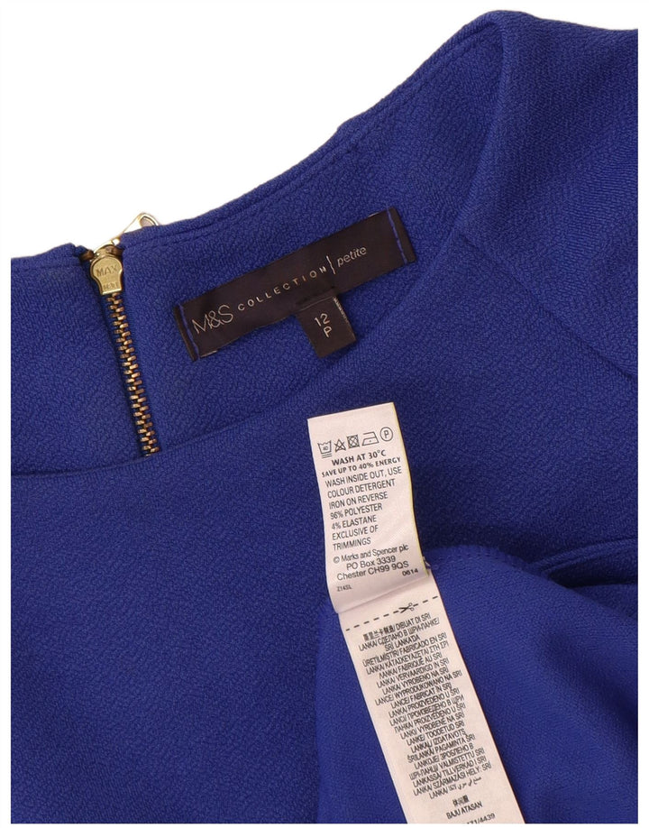 Rochie mișcată cu mâneci 3/4 pentru femei Marks & Spencer, UK 12, albastru mediu