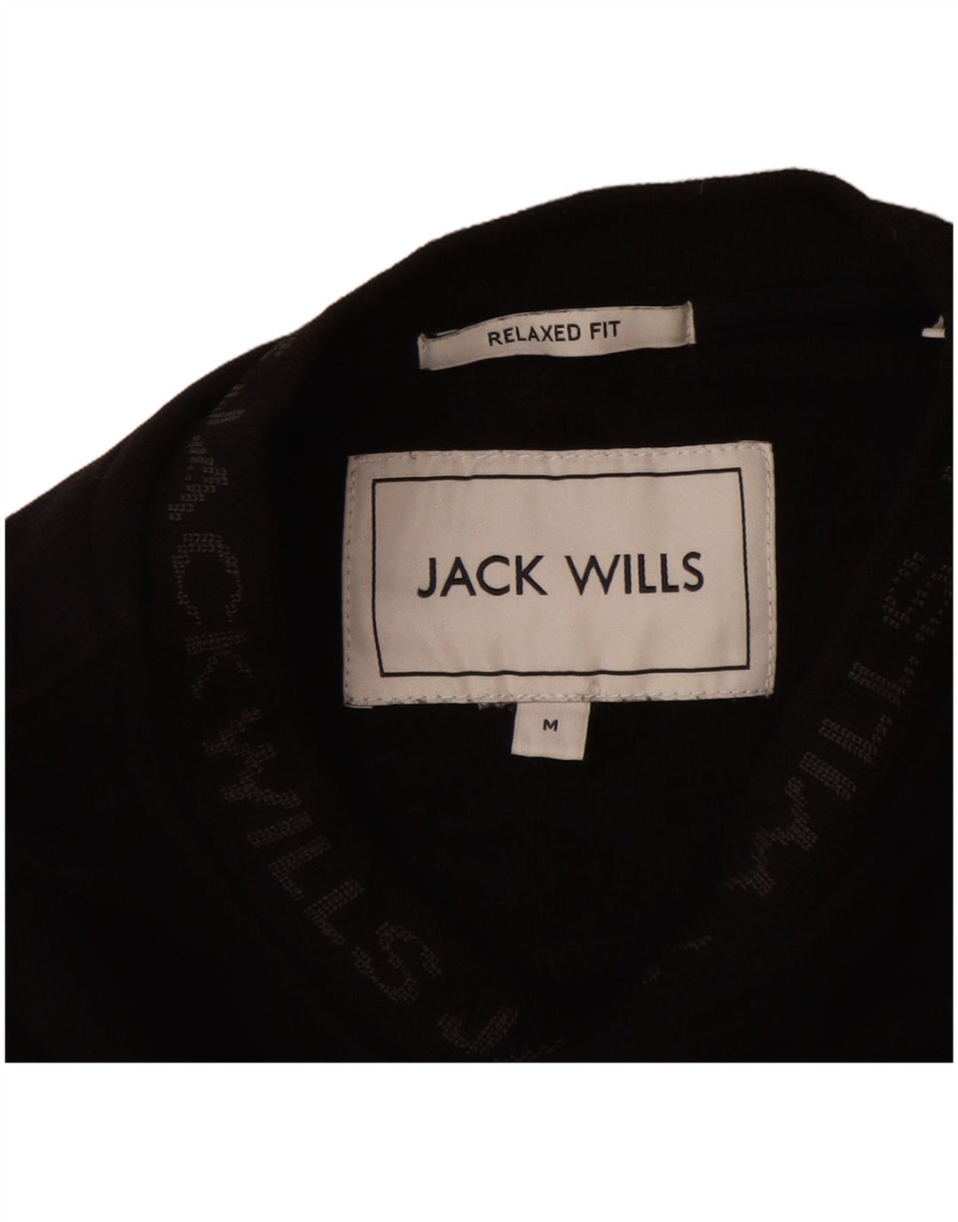 JACK WILLS Mens Relaxed Fit Sweatshirt Jumper Medium Black Cotton