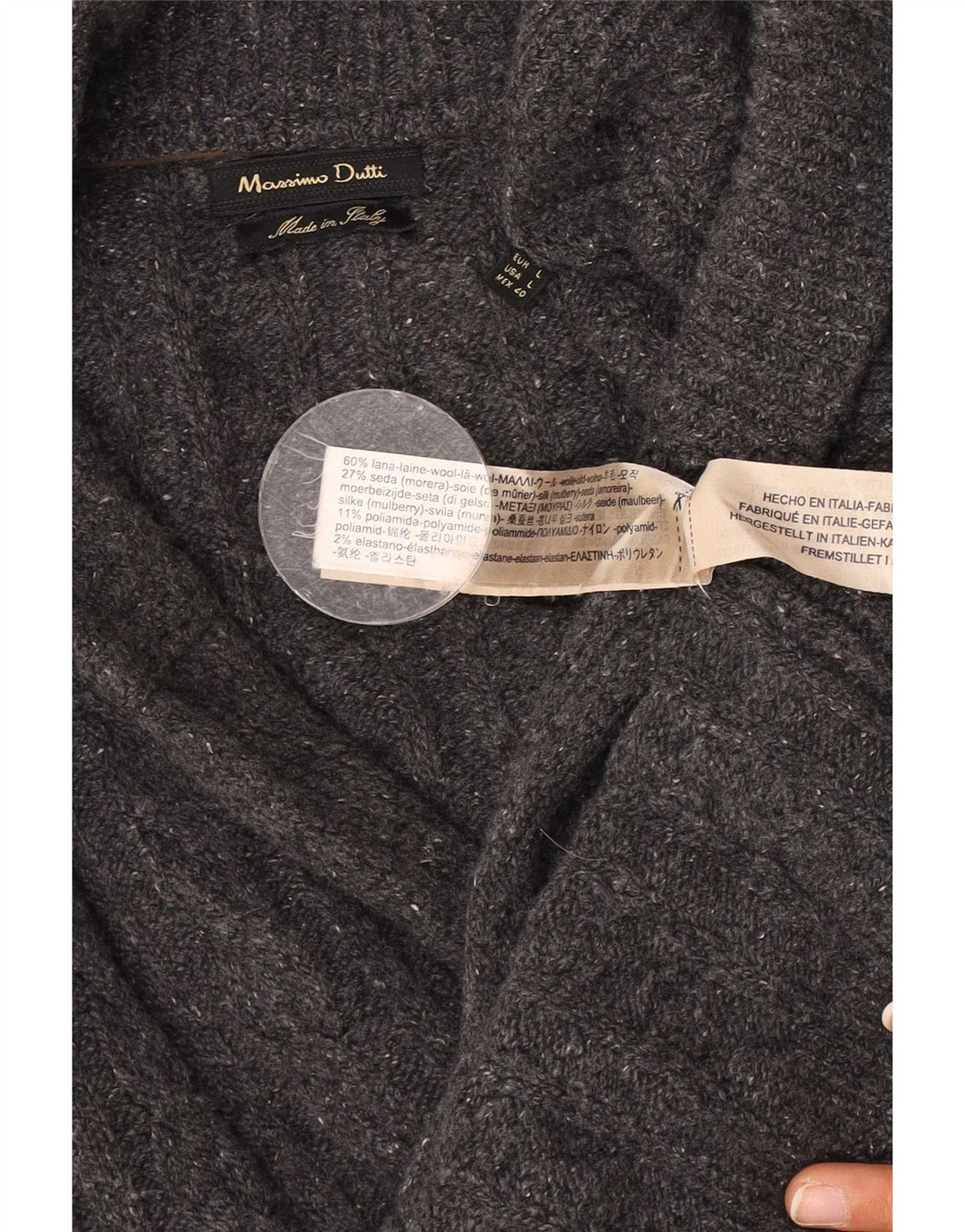 Pulover cardigan pentru bărbați Massimo Dutti, lână mare, gri