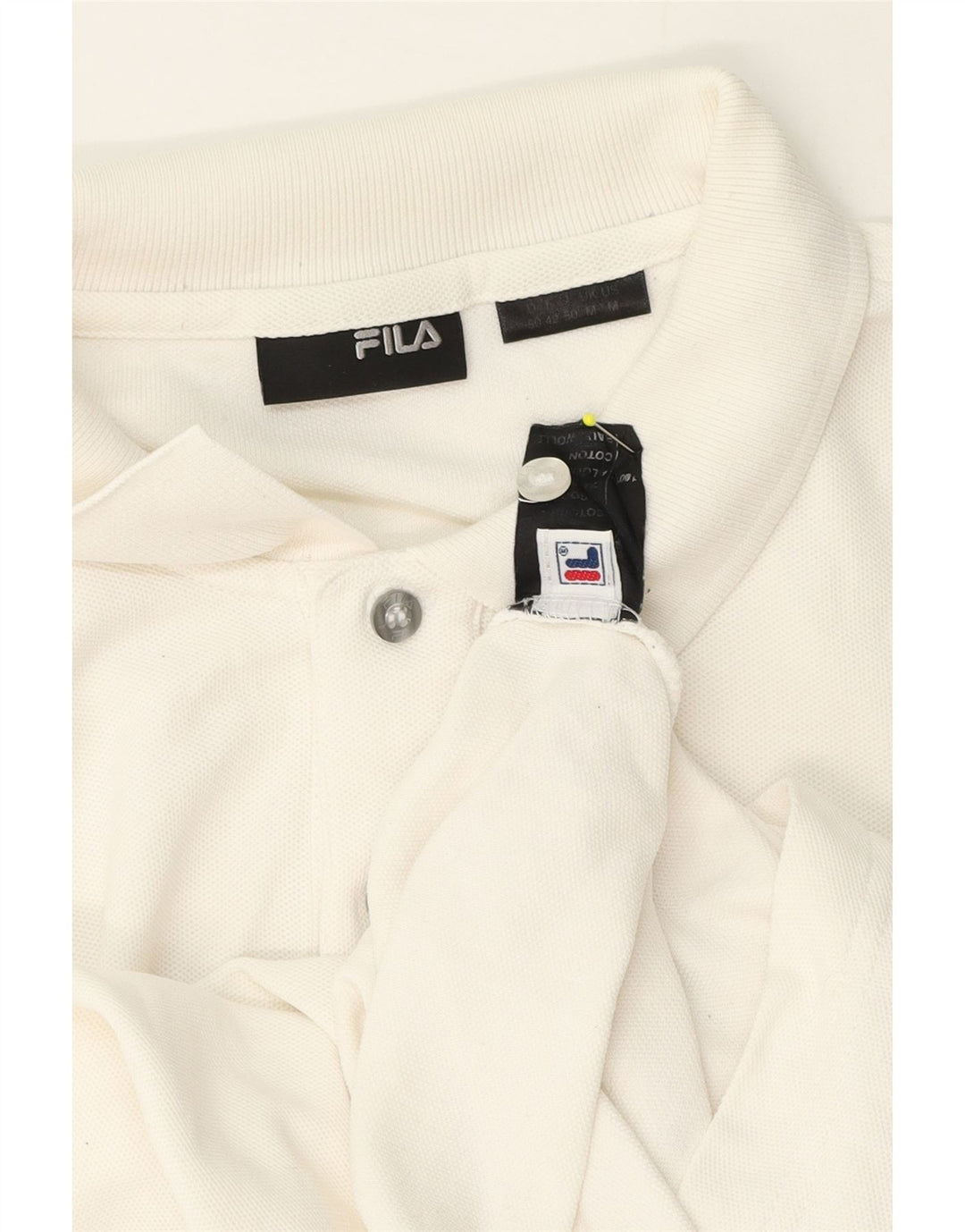 Tricou polo Fila pentru bărbați, bumbac alb mediu