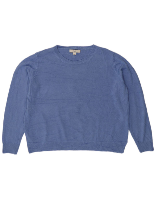 Pulover pentru femei Marks & Spencer loose fit cu gât barcă UK 18 XL Albastru