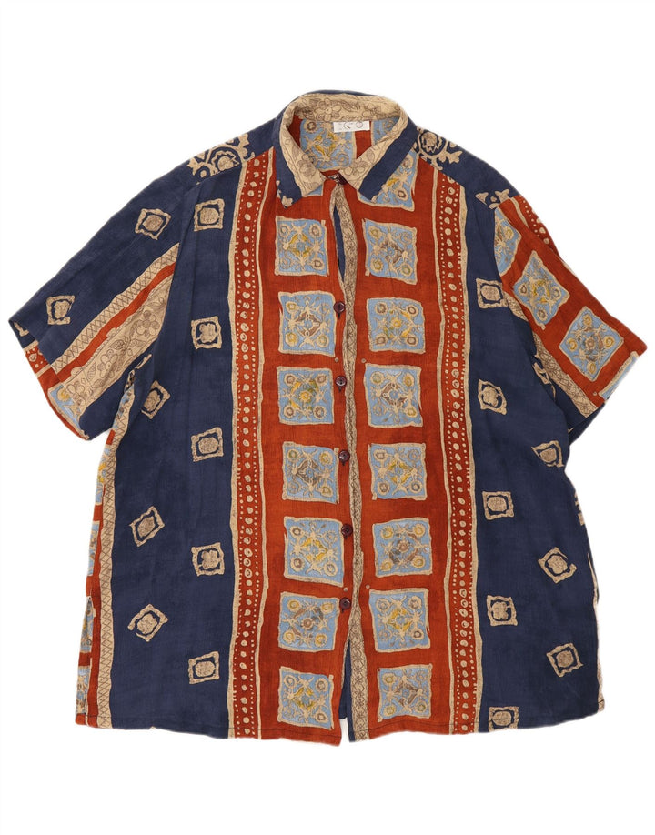Cămașă Vintage pentru femei supradimensionată EU 46 XL Multicolor Geometric