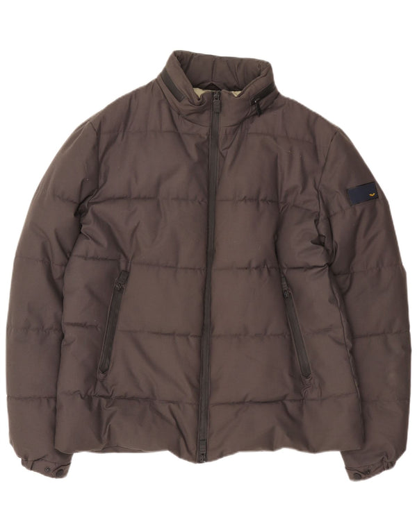 Jachetă căptușită cu glugă pentru bărbați Armata Di Mare UK 40 Poliester mare gri