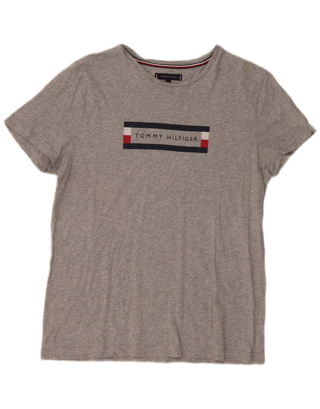 Tricou grafic Tommy Hilfiger pentru femei Top mare bumbac gri