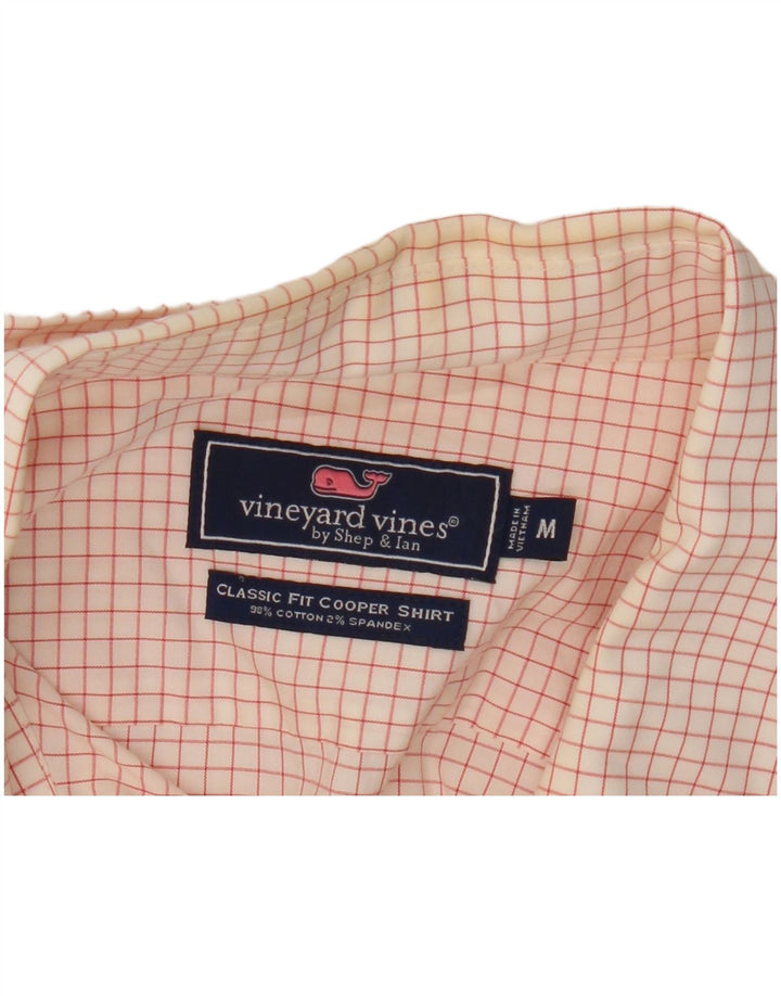 Cămașă pentru bărbați Vineyard Vines Classic Fit, bumbac cu carouri alb mediu