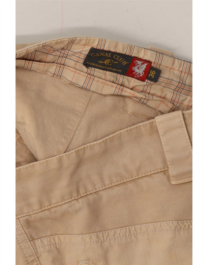 Pantaloni scurți chino vintage pentru bărbați cu grafic W36 Large Beige