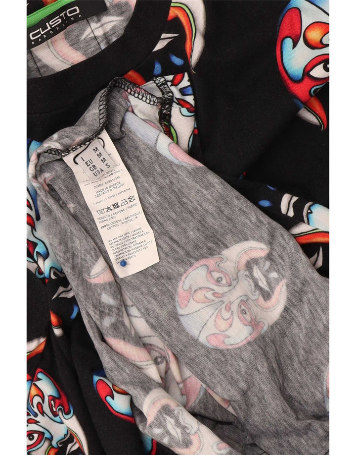 Tricou grafic Custo Barcelona pentru bărbați Top mediu negru bumbac