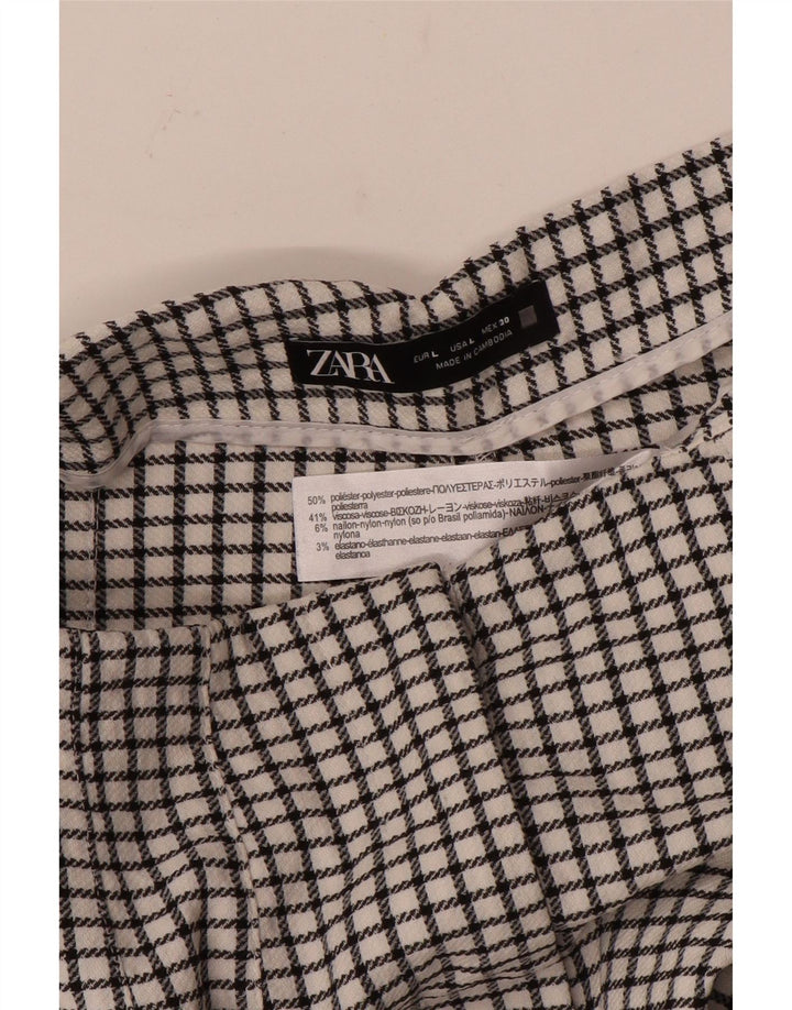 Pantaloni chino conici pentru femei Zara L30 L27 Poliester cu carouri albe