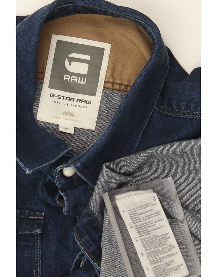Cămașă G-Star pentru bărbați din denim, bumbac albastru mediu