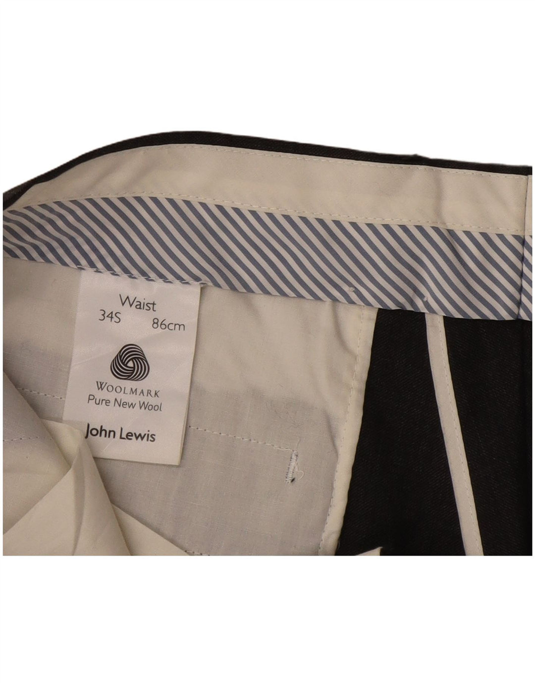 Pantaloni drepți pentru bărbați John Lewis L34 L29 Lână neagră