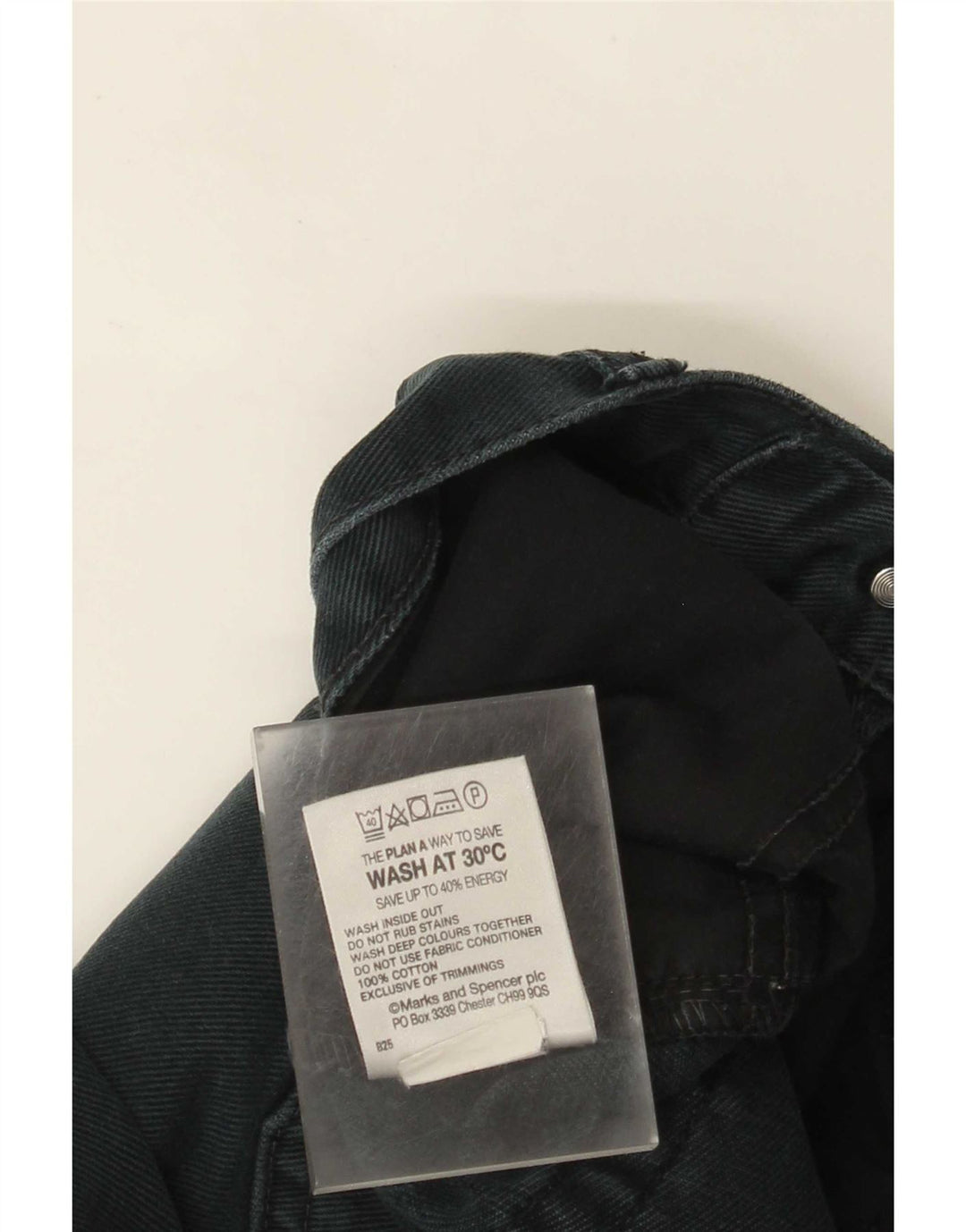 Marks & Spencer Blugi Distressed drepte pentru bărbați W34 L31 bumbac negru