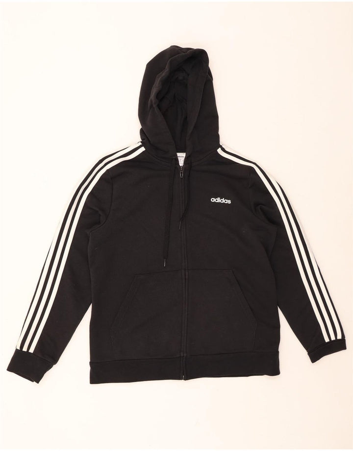 Pulover ADIDAS pentru femei cu fermoar, UK 20/22 XL, bumbac negru