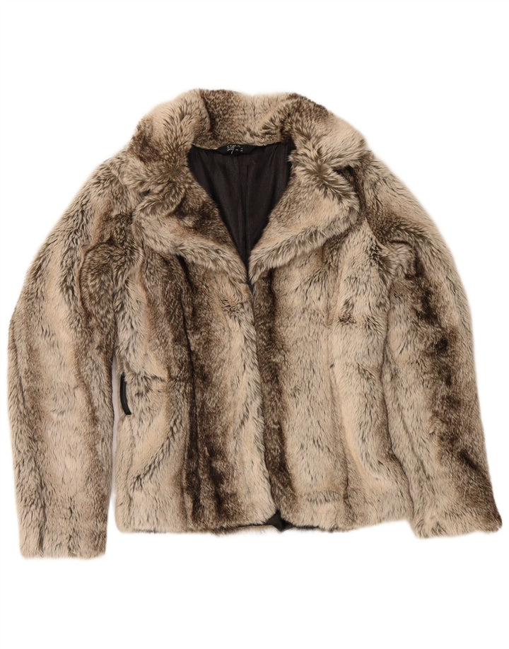 STAR BY JULIEN MACDONALD Womens Jacket UK 8 Small Beige Animal Print