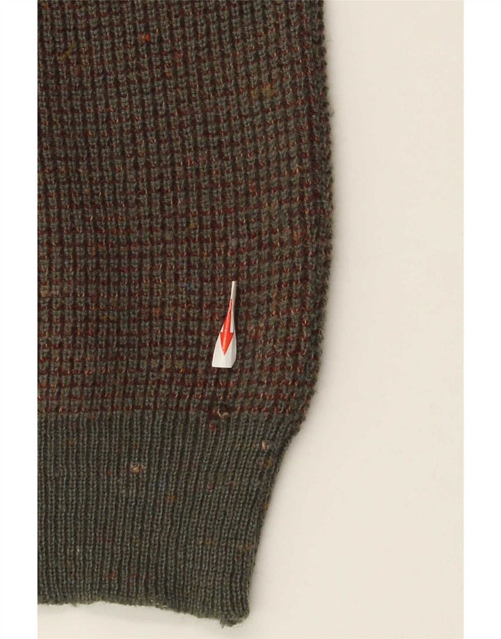 Cardigan Vintage pentru bărbați din lână maro medie