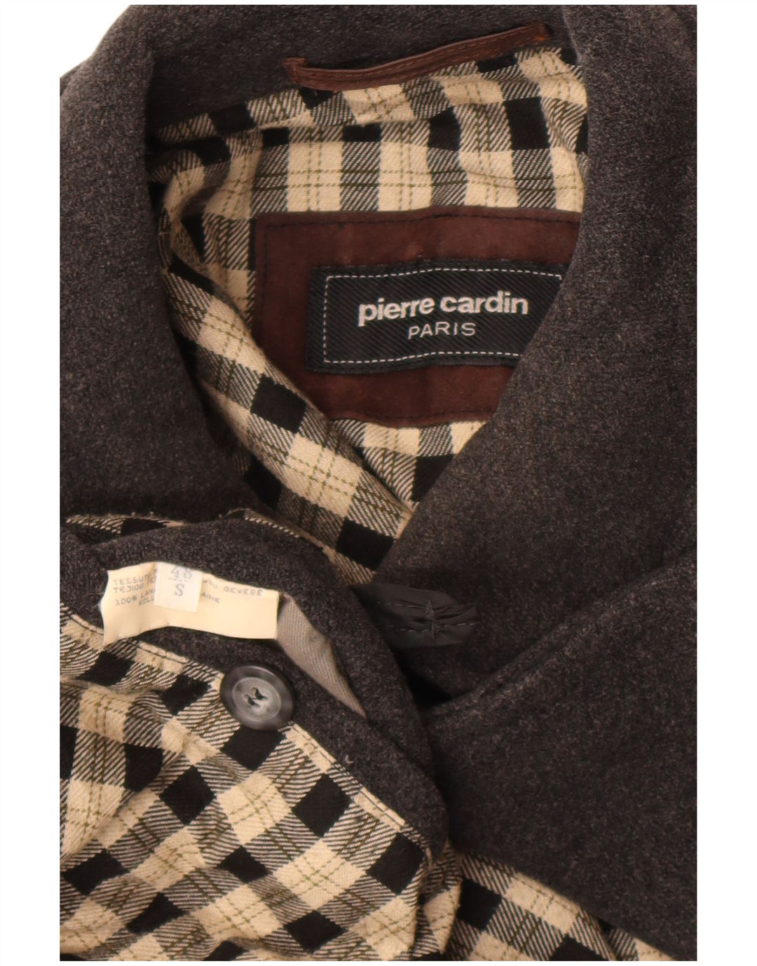 Pardesiu Pierre Cardin Bărbați IT 48 Lână Gri Mediu