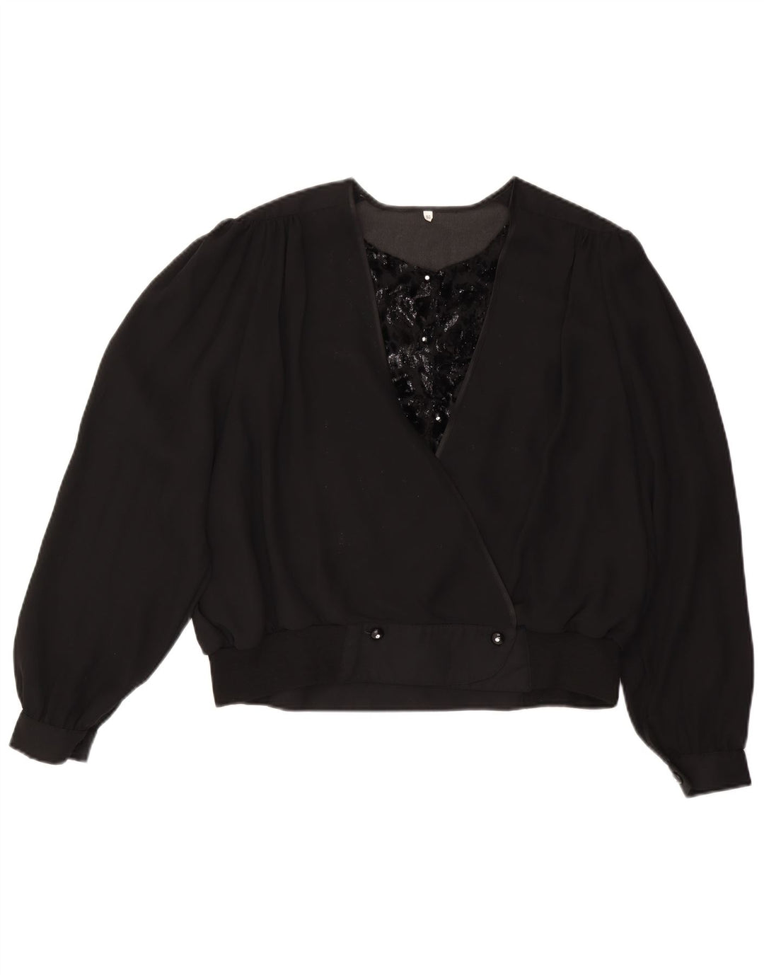 Bluză cămașă pentru femei VINTAGE IT 50 XL Viscoză neagră