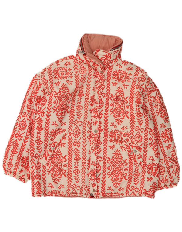 Belfe & Womens Oversized Hooded Reversible Jacket IT 42 Medium Red Floral