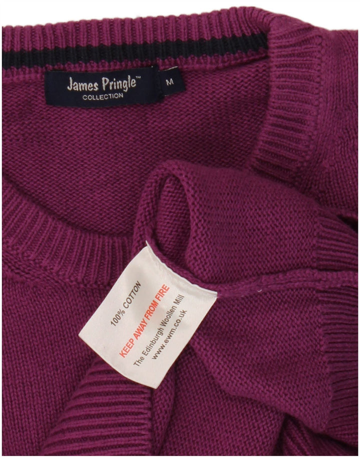 JAMES PRINGLE Pulover pentru bărbați cu decolteu rotund din bumbac violet mediu