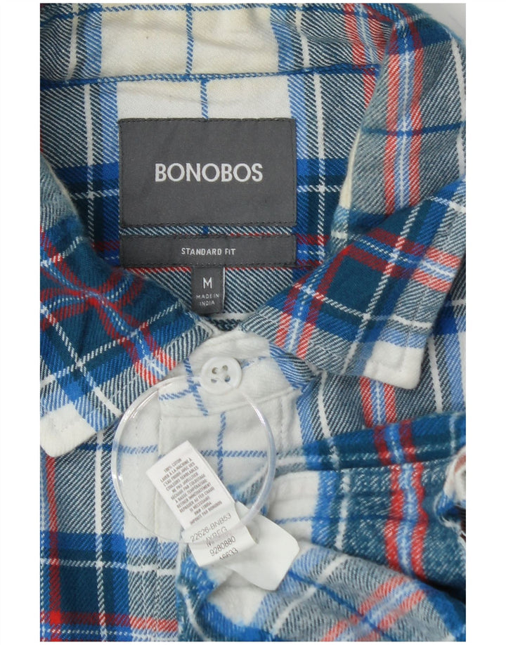 BONOBOS Cămașă de flanel pentru bărbați, de culoare albastră medie, din bumbac