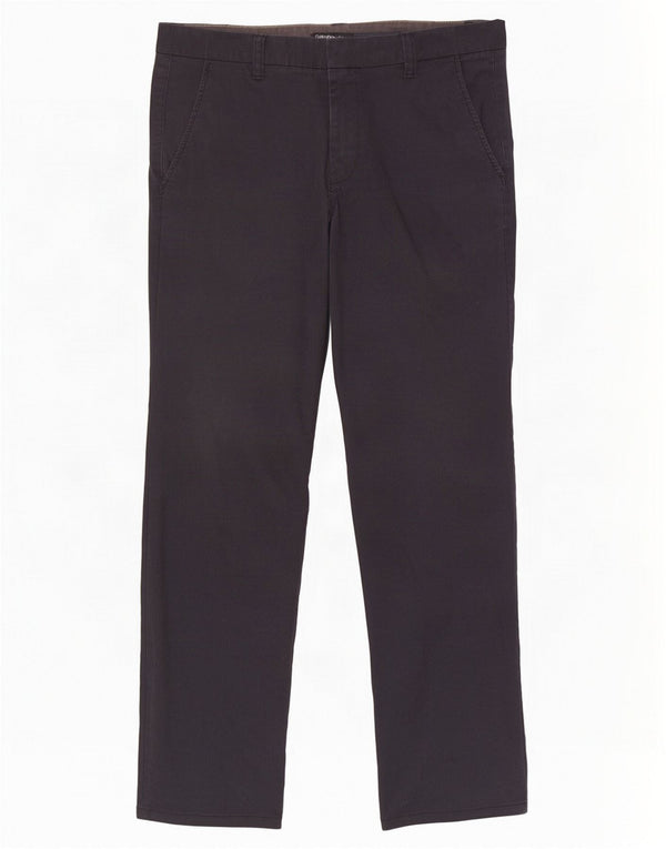 Pantaloni chino slim pentru bărbați Calvin Klein L32 L31 bumbac negru cu dungi
