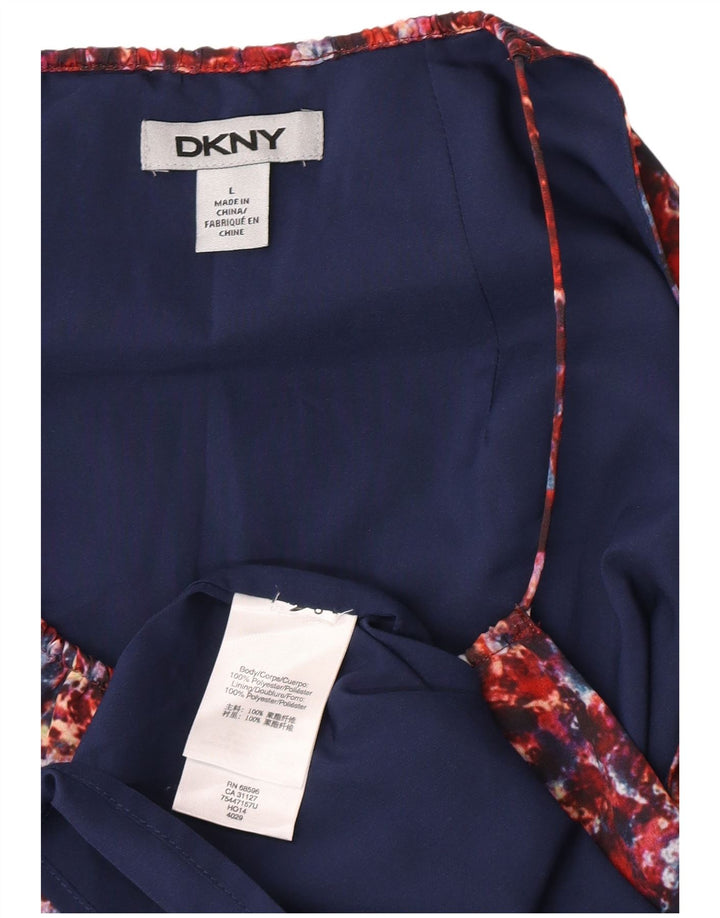 Rochie Dkny pentru femei, cu model abstract, fără mâneci, rochie mare UK 14, roșu