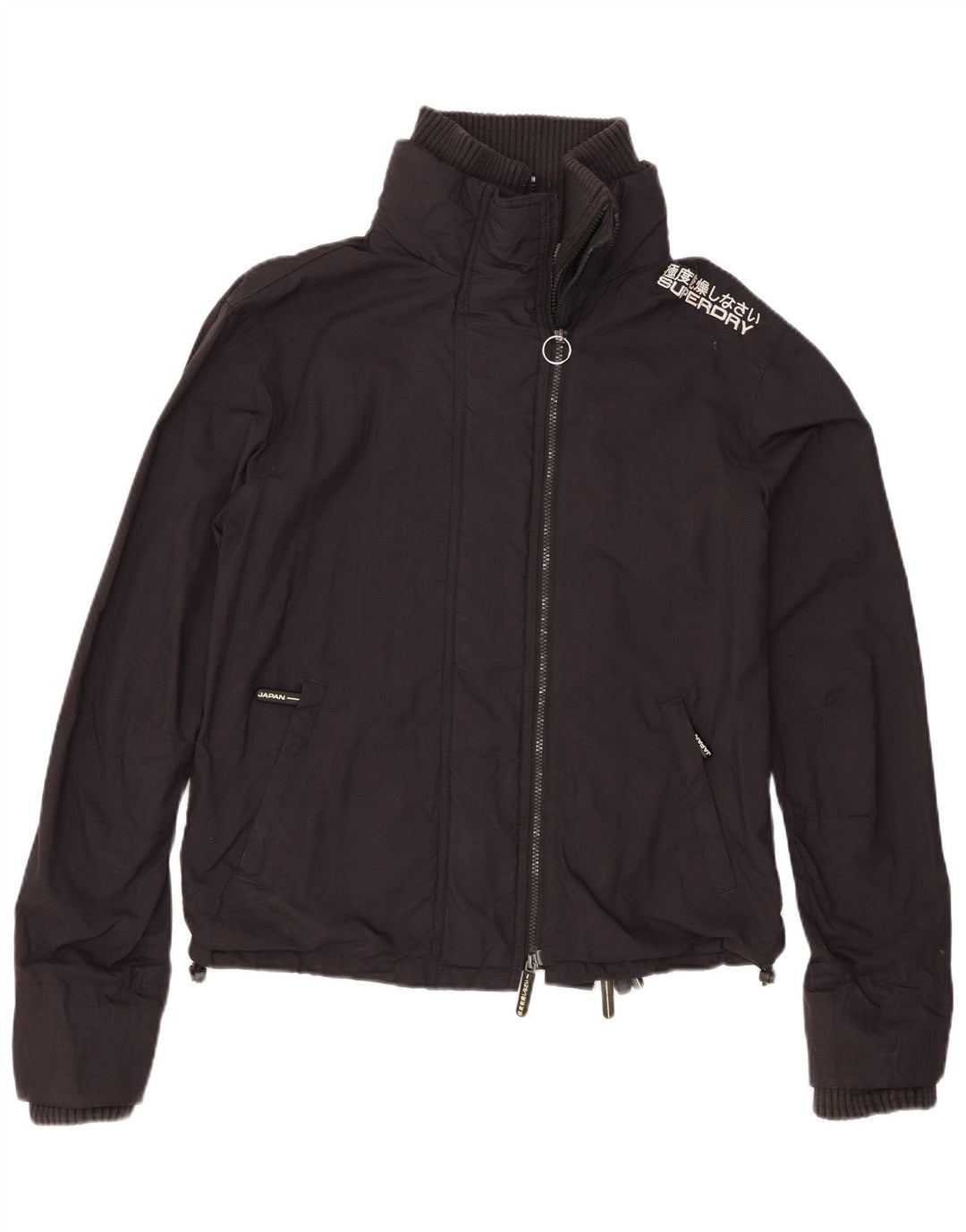 Jachetă de ploaie Superdry pentru femei UK 14 Medium Black Nylon