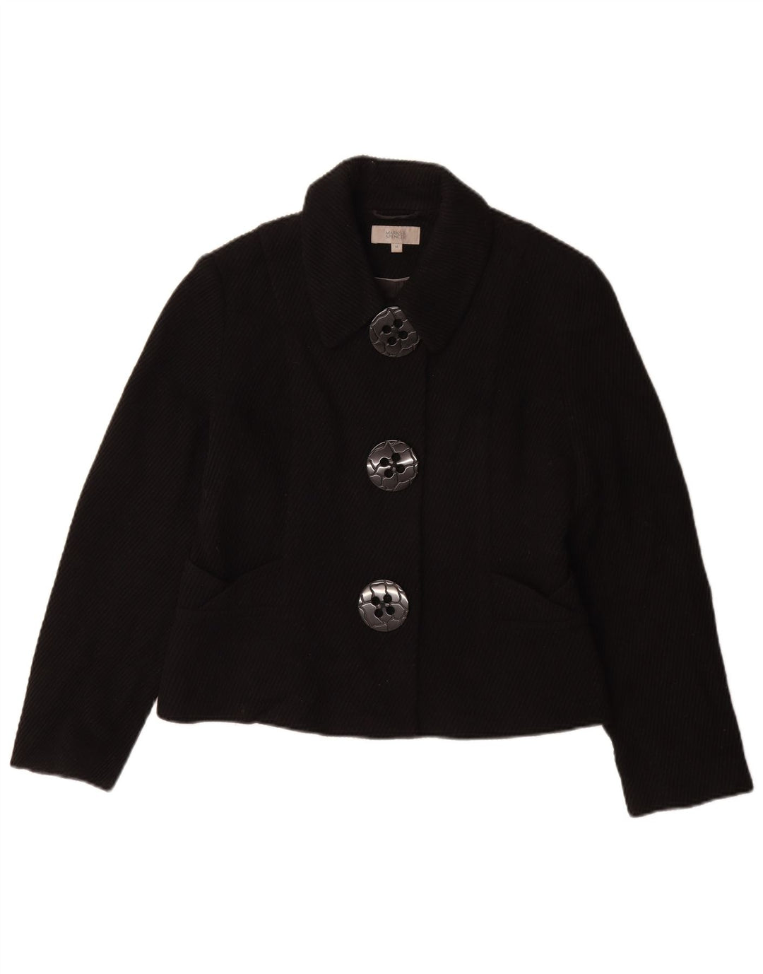 Palton scurt pentru femei Marks & Spencer UK 14 Medium Black Viscose