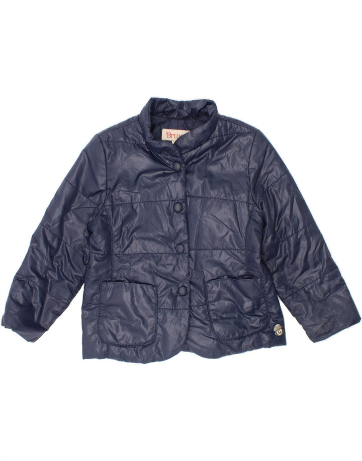 BRUMS Girls Padded Jacket 2-3 Years Navy Blue Polyester Vintage Brums and Second-Hand Brums from Messina Hembry 