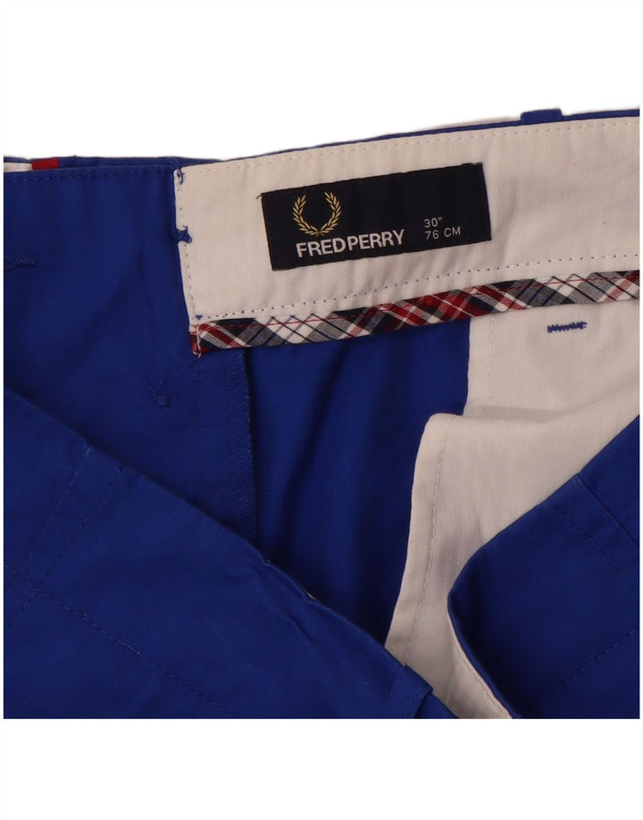 FRED PERRY Pantaloni scurți chino pentru bărbați W30, bumbac albastru mediu