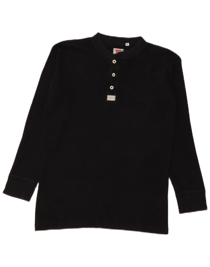 Levi's Top pentru bărbați cu mânecă lungă, bumbac mediu negru