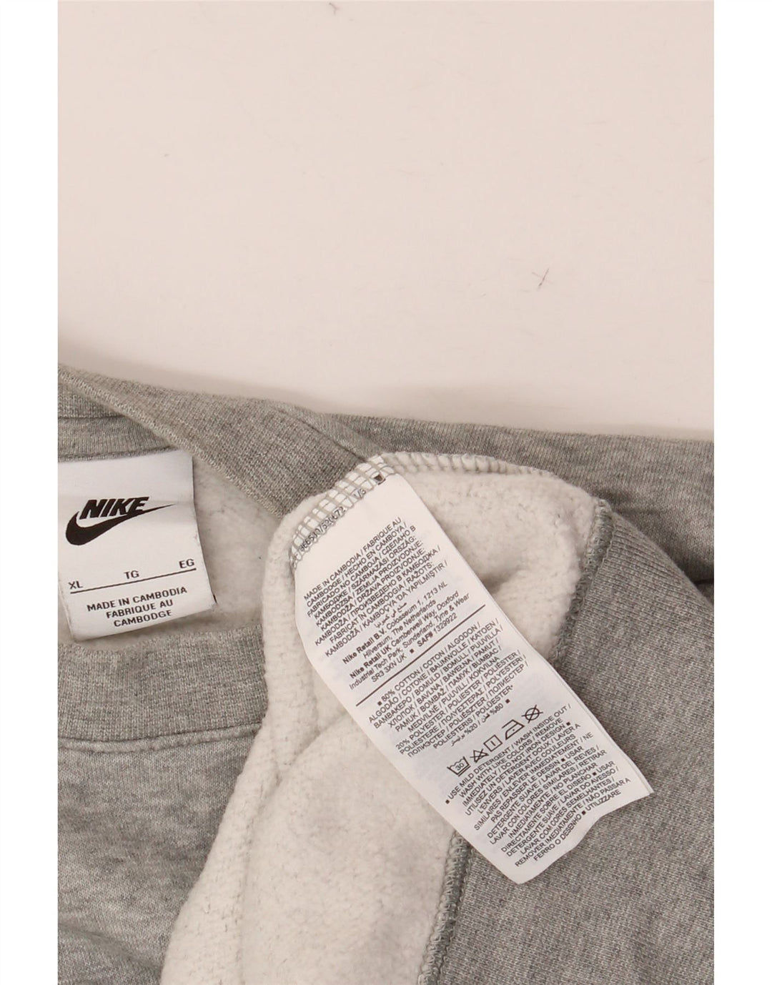 Hanorac grafic pentru bărbați NIKE Pulover XL bumbac gri