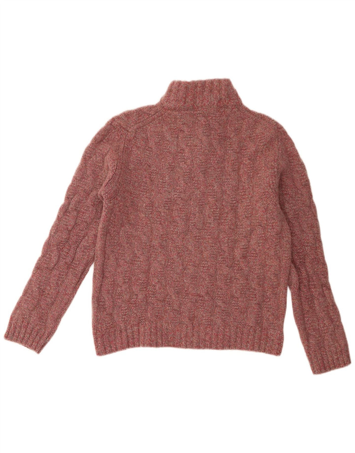 Pulover pentru femei Massimo Dutti, cu gât cu nasturi, UK 20 2XL, roz, lână