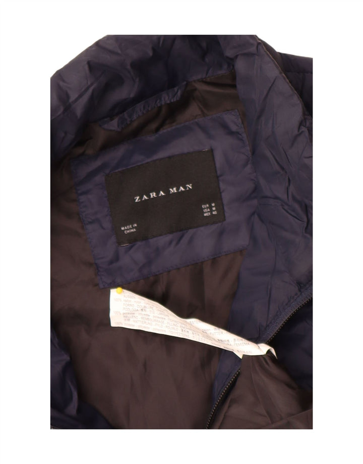 Gilet căptușit pentru bărbați Zara UK 38 Medium Navy Blue Marine