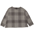 Crop Top pentru femei Marks & Spencer cu mâneci 3/4 UK 20 2XL, gri, carouri, poliester