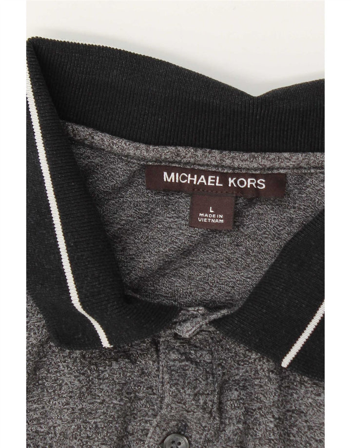 Cămașă polo pentru bărbați Michael Kors, mare, gri cu pete