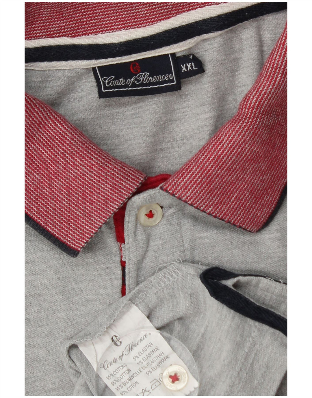 CONTE OF FLORENCE Tricou polo pentru bărbați 2XL bumbac gri