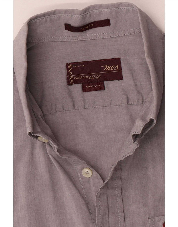 Cămașă Slim Fit Marlboro Classics pentru bărbați, gri mediu