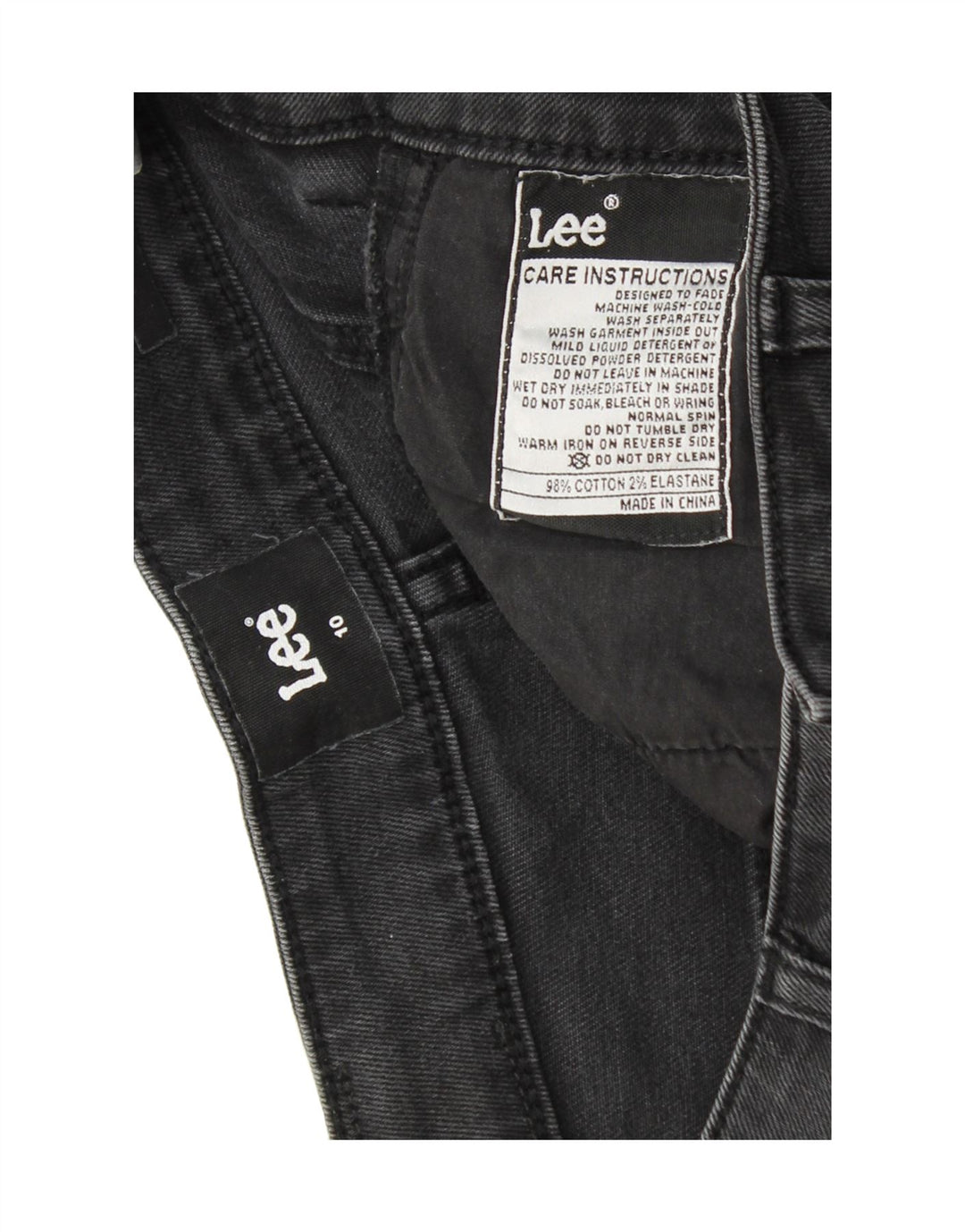 LEE Womens Denim Shorts US 10 Large W27  Black Cotton Vintage Lee and Second-Hand Lee from Messina Hembry 
