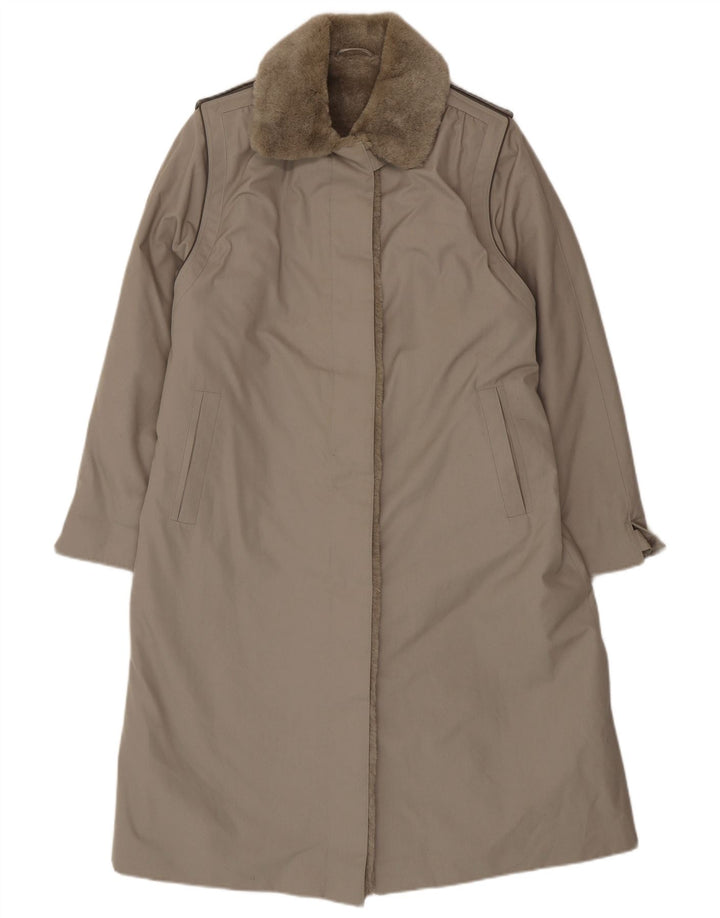 Pardesiu Sherpa Vintage pentru femei UK 16, mare, gri, poliester