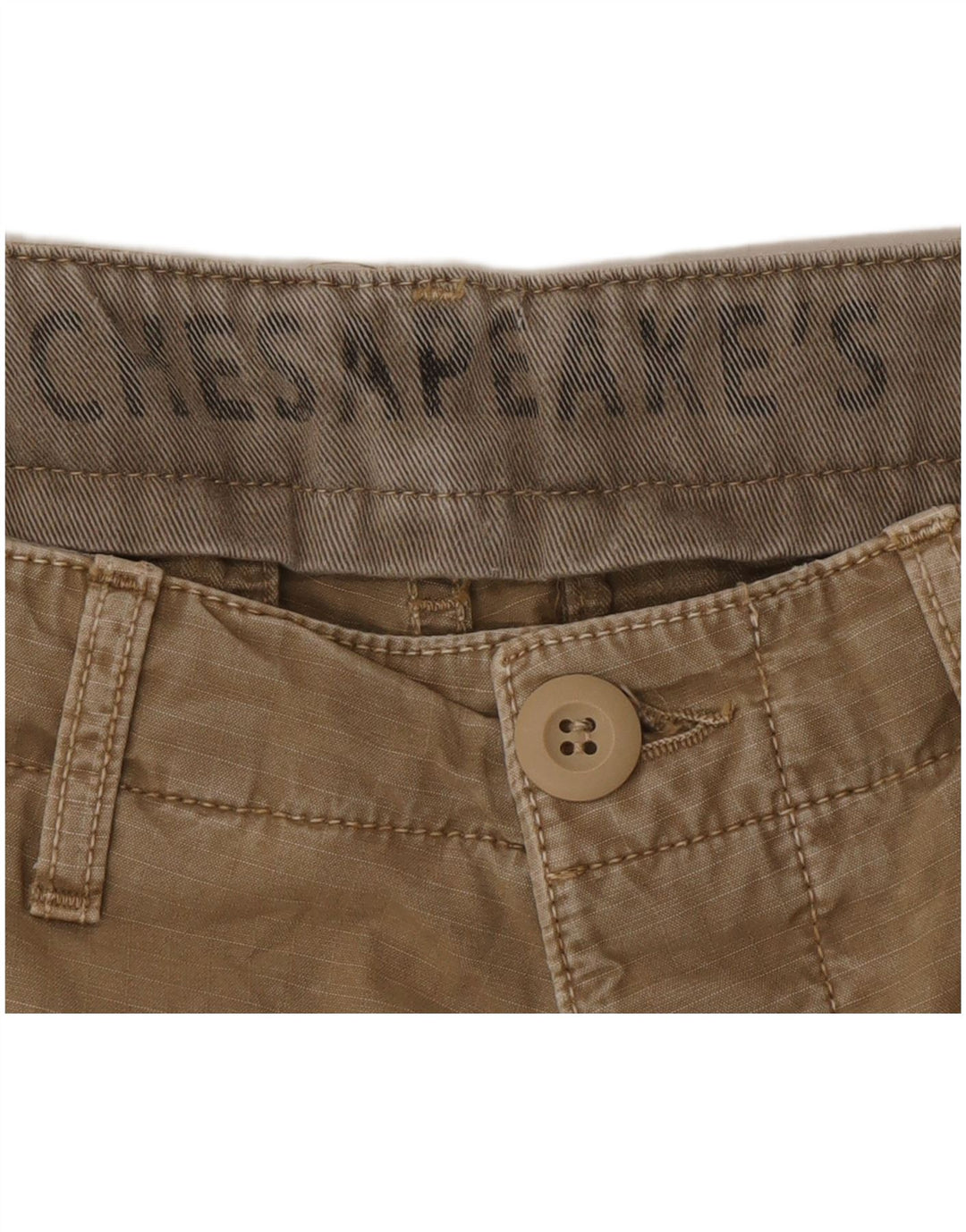 Pantaloni scurti cargo vintage pentru bărbați W33, bumbac cu dungi kaki medii