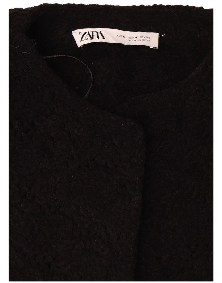 Blazer supradimensionat cu mânecă scurtă pentru femei Zara UK 14 Medium Black