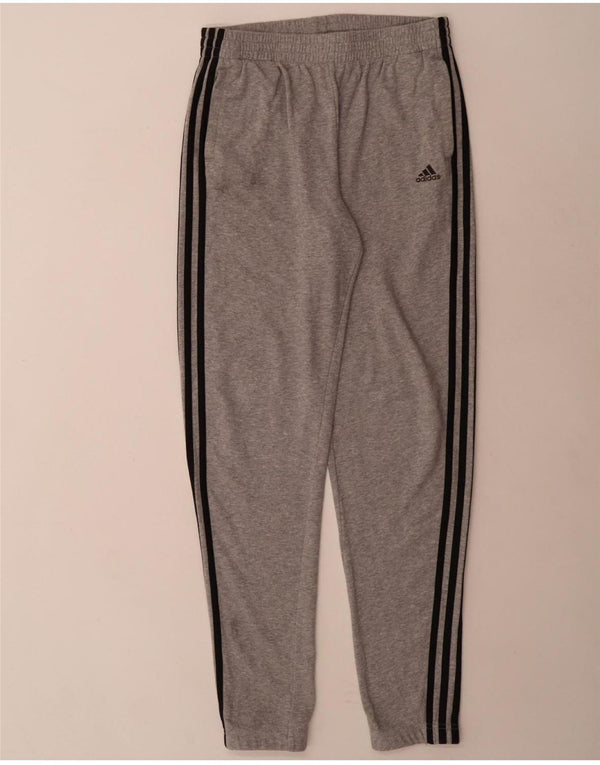 Adidas Boys Tracksuit Trousers Joggers 15-16 Years  Grey Cotton