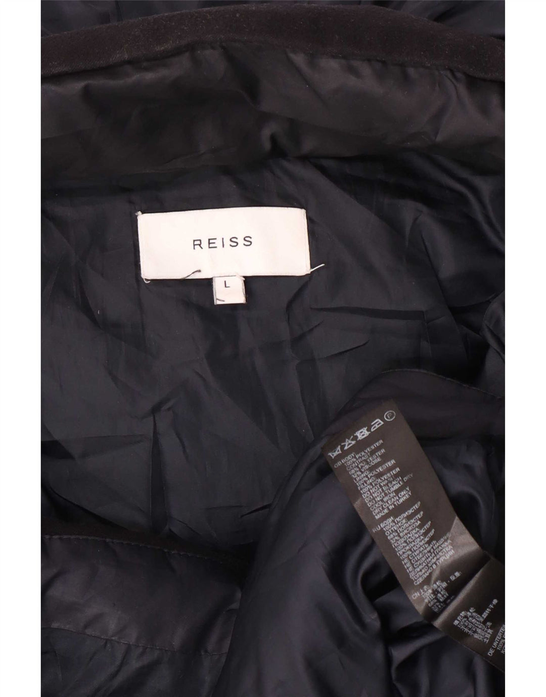 Jachetă căptușită cu glugă Reiss pentru bărbați UK 40 mare, albastru marin, poliester color bloc