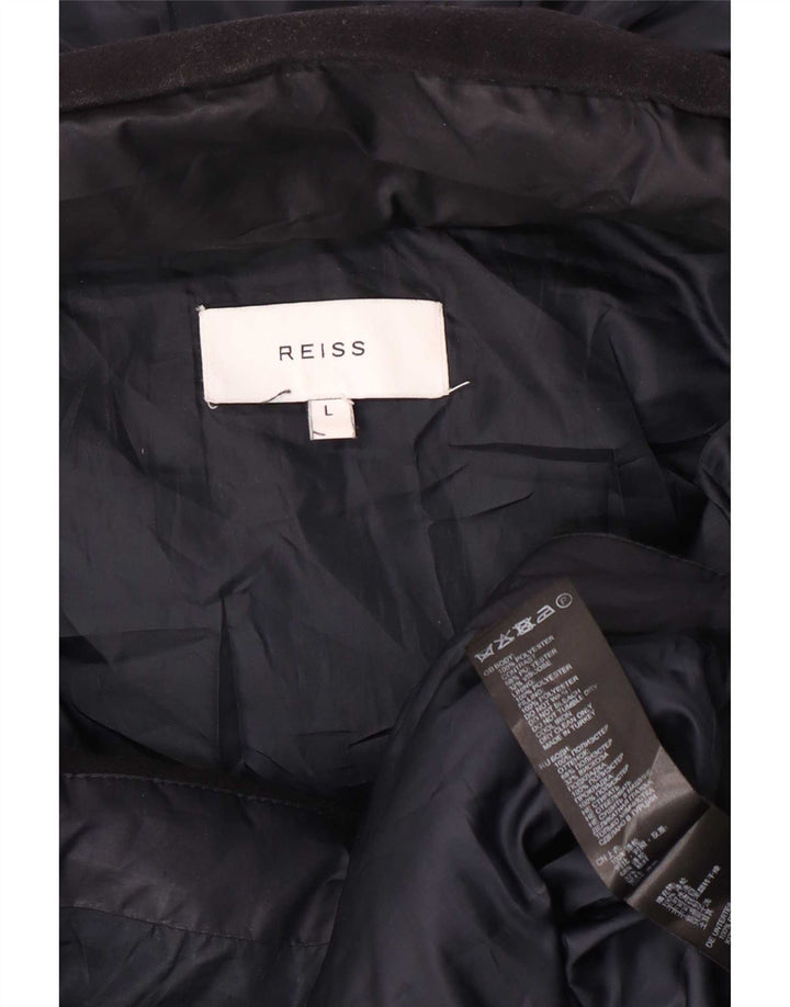 Jachetă căptușită cu glugă Reiss pentru bărbați UK 40 mare, albastru marin, poliester color bloc
